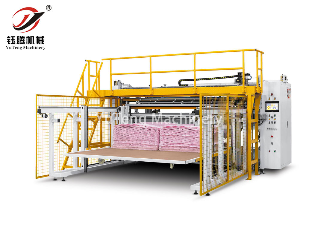 Macchina di taglio automatico di filettini computerizzata con tecnologia di taglio ad ultrasuoni e piattaforma meccanica di sollevamento del braccio per tessile domestico
